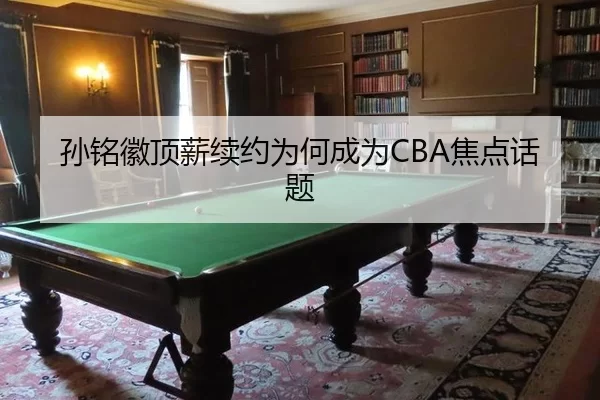 孙铭徽顶薪续约为何成为CBA焦点话题